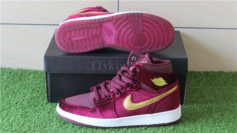 Authentic Air Jordan 1 Velvet Night Maroon